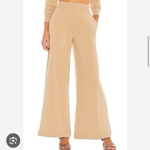 LAGENCE Campbell High Rise Wide Leg Pant Camel Luxe Lounge Sweatpant